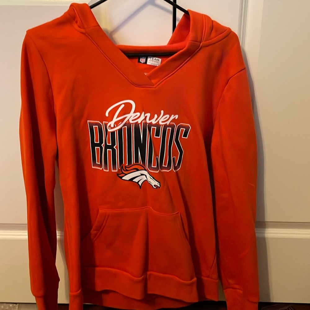 NFL Denver Broncos Orange V-Neck Pullover Hoodie